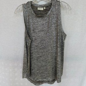 Anthropologie Deletta Metallic Gold Tank Top